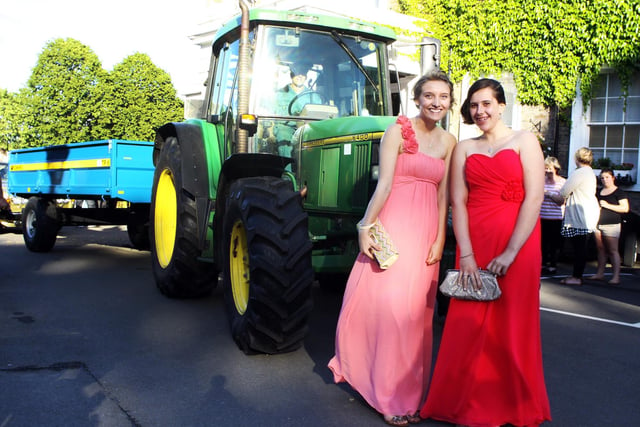 NDET 28-6-12 MC 31
Tupton Hall Prom at Ringwood Hall - Shelby White and Catherine Halford arrive on a tractor
