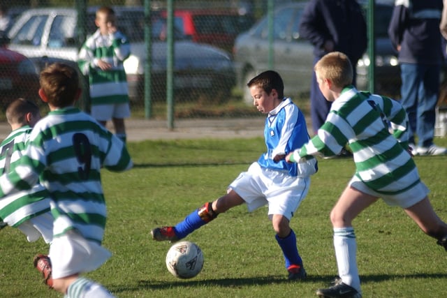 Football at Monkton in October 2003 but who are the teams and the players in action?
