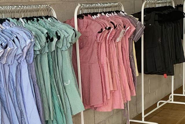 Free school uniforms are on offer at the pop-up shop established by Lifehouse Church. Photo: Lifehouse Church via Facebook.