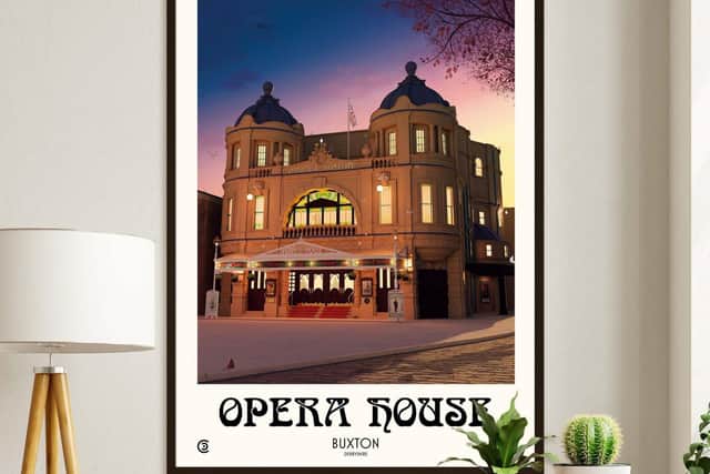 The artwork captures the Opera House on a warm and sunny summers evening. Hidden silhouettes can be found in the windows. Can you find the famous theatrical references throughout?