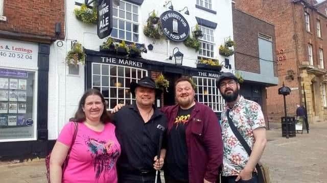 Chesterfield Great Historic Pub Tour creator Shaun Stevenson, second left, with official tour guides Sam Amos, Martin Alvey and James Chaplin, pictured from the left.