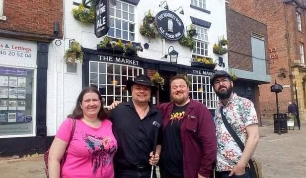 Chesterfield Great Historic Pub Tour creator Shaun Stevenson, second left, with official tour guides Sam Amos, Martin Alvey and James Chaplin, pictured from the left.
