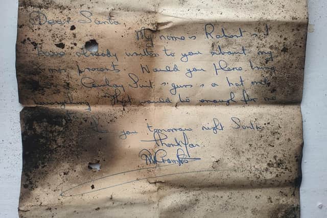Last year John has found a 60 year old Santa letter. (Credit: Sweeps Chimney Services)