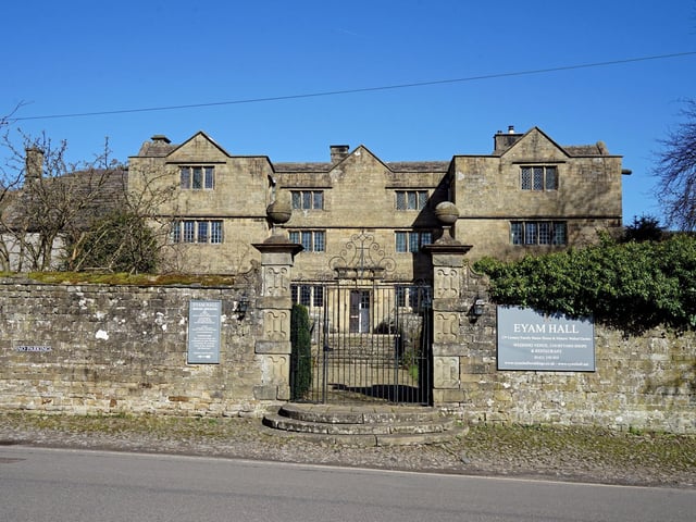 Eyam has a history of lead mining dating back to at least the Roman era, and there is evidence of people living in the area earlier than this. The village's name derives from Old English and is first recorded in the Domesday Book as ‘Aium.’ It later became known as the plague village, after residents quarantined themselves to stop the spread of a plague outbreak in the 17th century - and remnants of this tragic history can be found across Eyam. Eyam Hall, pictured here, is a Grade II* listed country house that dates back to the 1670s.