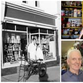 Brian English and his assistant Andrew Kay outside W. English grocers on Chatsworth Road,  Annie Iliffe, owner of Charles Iliffe tobacconist at Whittington Moor and Keith Hudson, proprietor of Hudson's music shop in Chesterfield market place are among the much-missed shopkeepers.
