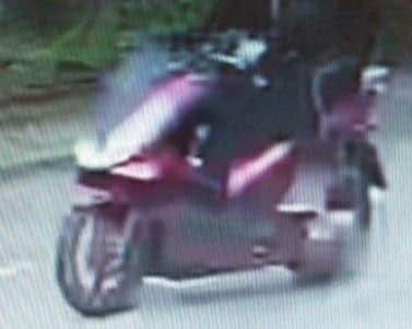 Derbyshire police investigating a robbery in Dronfield have released a CCTV image of a red scooter seen in the area at the time, in the hope that someone may recognise it.