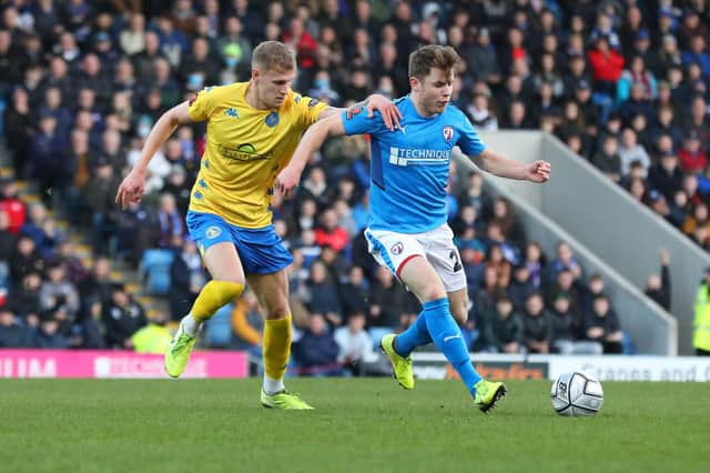 Alex Whittle in action for Chesterfield against King's Lynn Town.