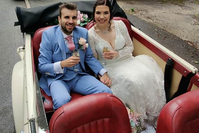 Vicky and David Chaffer on their wedding day.