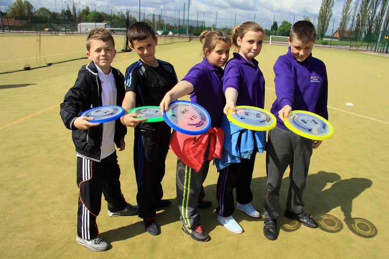 These Ilkeston school pupils take part in a mini Olympics at Rutland sports ground.