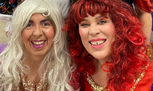 Colette Holden plays Suella Ugly and Lesley Tattersall is cast as Suella Ugly in Bradwell Players pantomime Cinderella, Happily Ever After?