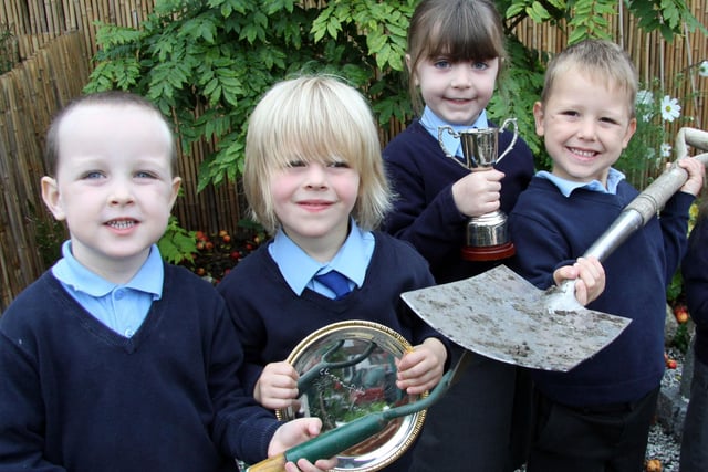 St Mary's Primary School Chesterfield in bloom winners. L-R, Connor Farrow, Joseph Sadler, Lucy Donnelly, Ethan Chandler.