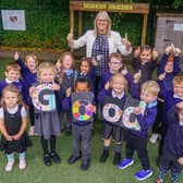 Spire Nursery & Infant School at the heart of Chesterfield has welcomed another ‘good’ Ofsted rating this month. Above headteacher Kelly Hill with pupils.