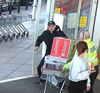 Police are appealing for information after a man tried to steal a Henry Hoover & Microwave oven from Sainsbury's store in Swadlincote.