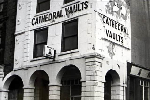 Cathedral Vaults, nicknamed the Pretty Windows, was on Market Square, Chesterfield