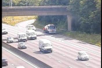 There are delays on the M1 northbound between Junction 28 and 29 after a collision.