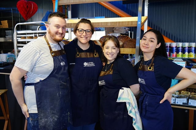 Meet the team: some of the staff bassed at the bakery, Tom, Emily, Jace and Danielle.