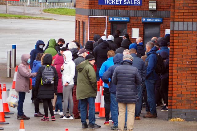 Chesterfield fans have been queueing for tickets for Saturday's match.