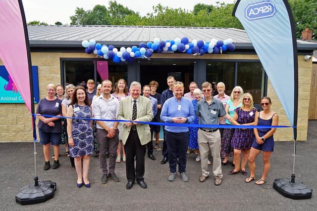 Chesterfield and North Derbyshire RSPCA branch president Coun Martin Thacker cuts the ribbon to officially open the new centre.