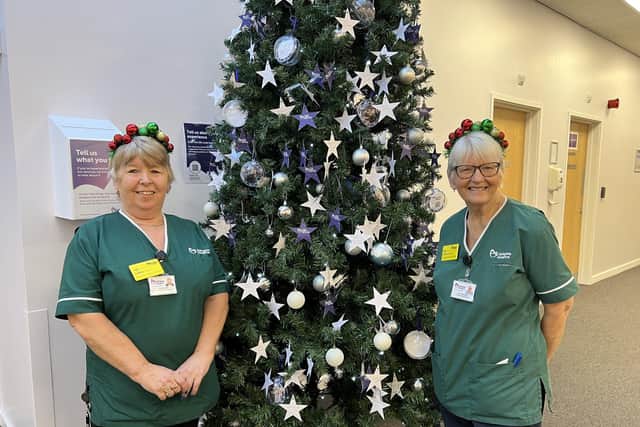 Lynne North and June Spreckley, volunteers at Ashgate Hospice, will be supporting patients on Christmas morning.