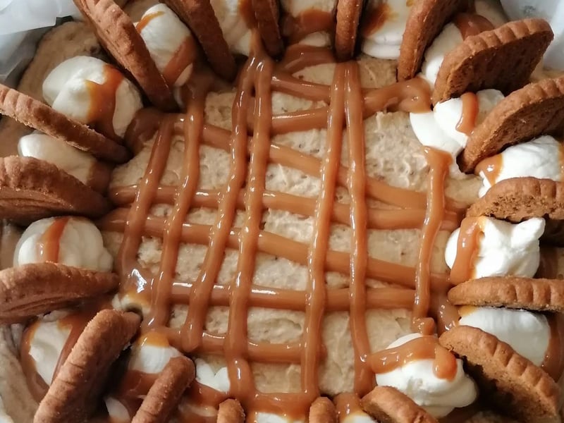 Aimee Louise made a Biscoff cheesecake.