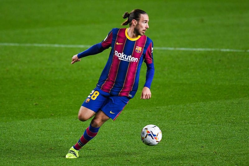 Barcelona defender Óscar Mingueza has insisted he has not spoken to the club about his future amid talk of interest from other clubs, including Brighton and Hove Albion. (El Laguero)

(Photo by David Ramos/Getty Images)
