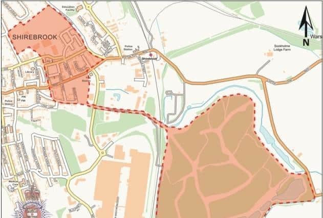 The area covered by Shirebrook SNT’s dispersal order.