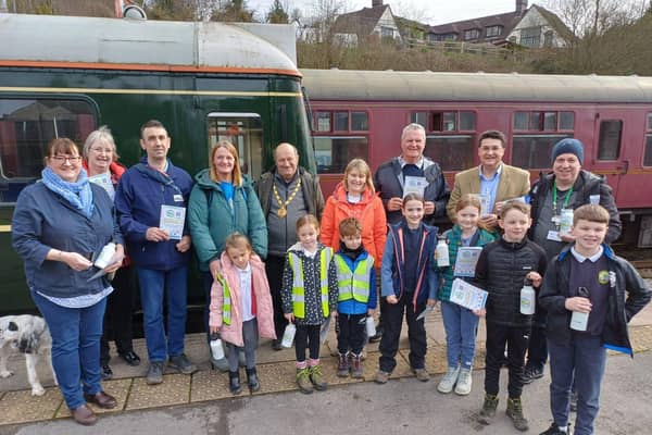 Children from Wirksworth Infants School and Junior Schools launch Tracks, Trails &amp; Trains booklet