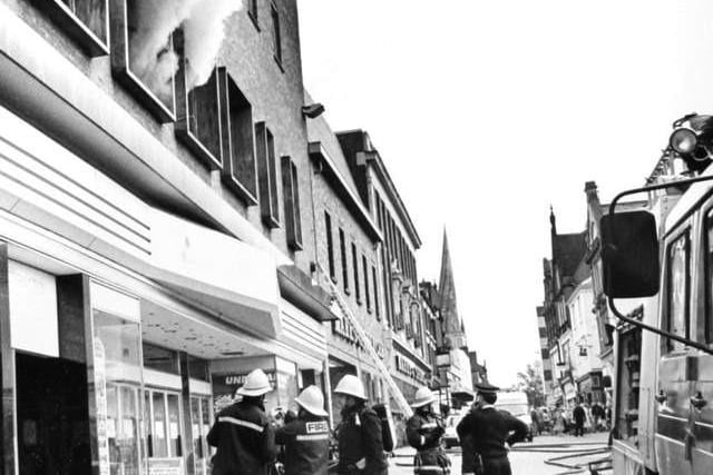 June Greenan singled out Littlewoods. The town centre store was the scene of a devastating blaze 29 years ago in which two people died and 80 were injured. Peter Lomas, a 15-year-old from Old Whittington, was given six life sentences for starting the blaze sand admitted in court that he 'liked seeing fire engines in action'.
