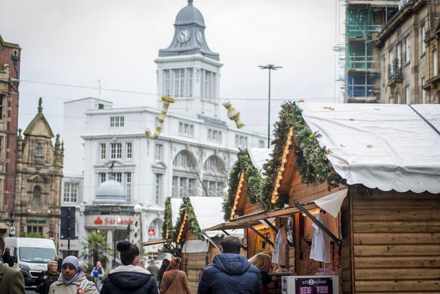Sheffield's Christmas Market on Fargate in 2017.