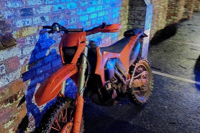 This bike was confiscated by SNT officers.