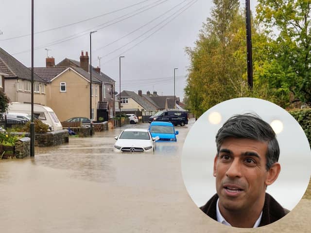 Prime Minister Rishi Sunak has said his thoughts are with those affected by the floods after Storm Babet caused havoc in Derbyshire. (Credit Frank Augstein - WPA Pool/Getty Images/ Brian Eyre, Derbyshire Times)