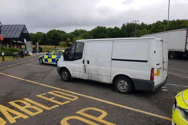 The van looking 'overweight'.