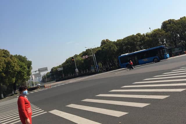 A crossroads in Ningbo that Lucy says is usually heaving with traffic