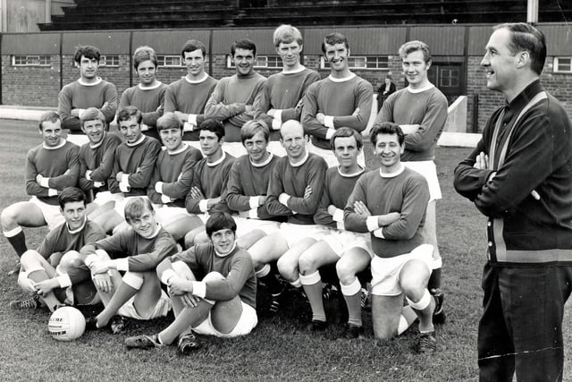 Chesterfield FC players report back for training, 1968.