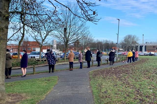 Around 1,000 staff at Chesterfield Royal Hospital lined the route of their colleague Jenny Stone’s funeral procession yesterday.