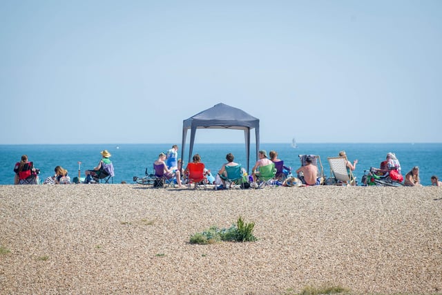 Eastney Esplanade on the hottest day of the year.