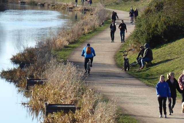 More people than usual are using the towpaths along the Chesterfield Canal.