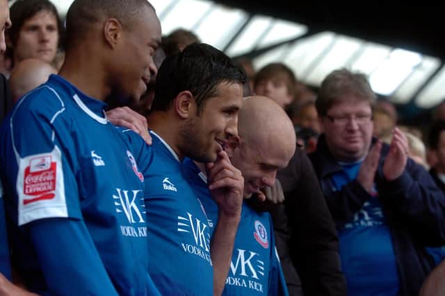 Jack Lester pictured in the stand at the end of the last match at Saltergate against Bournemouth in 2010.