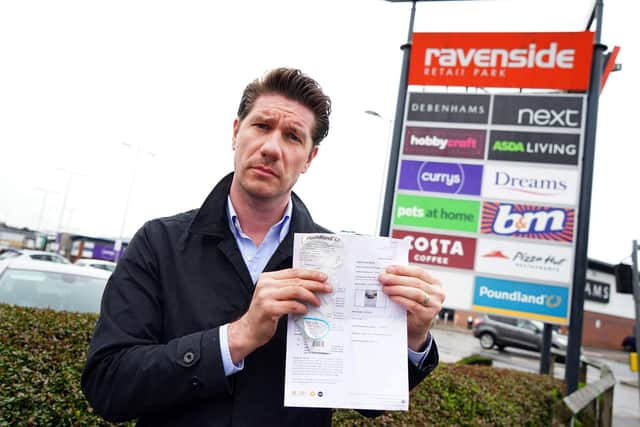 Chesterfield dad Paul Renolds has branded parking tickets issued for leaving Chesterfield's Ravenside Retail Park on foot as a ‘stealth charge’.