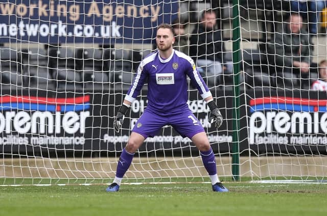 Former Chesterfield goalkeeper Ross Fitzsimons, pictured playing for Notts County, has joined Weymouth.