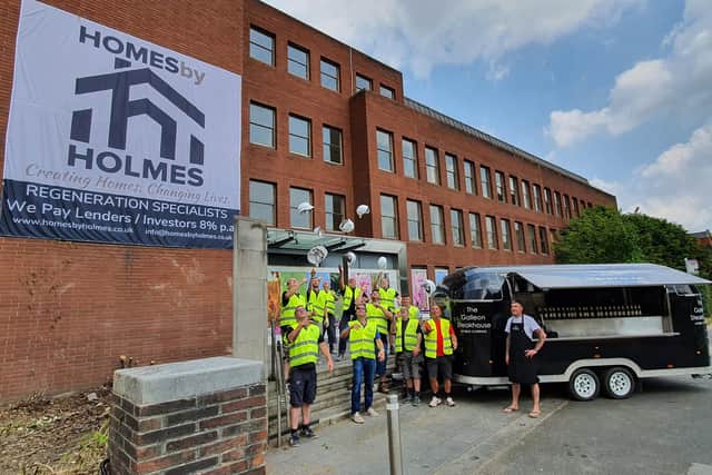 A celebratory event was held at the site after planning permission was granted. Homes by Holmes thanked Galleon Steakhouse for providing the mobile catering.