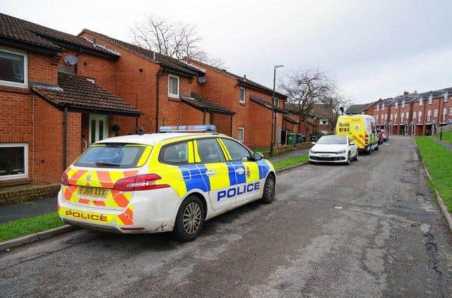 Derbyshire police at Acorn Drive, Belper, earlier this month after the death of a baby.