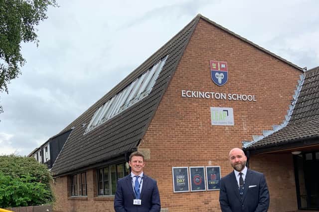 Eckington School principal Nick Melson pictured with Year 11 Leader of Student Development, Paul Wigfull, who organised the end-of-year prom