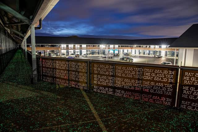 Tarmac's innovative luminescent concrete has received glowing approval at Chesterfield's Glass Yard development