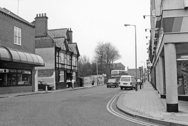 Vicar Lane was still open to traffic in 1989, long before it was pedestrianised, as today