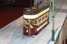 Reading model tram which will be on show at the exhibition at Crich Tramway Village