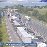 The crash is causing delays for Derbyshire drivers. Credit: www.motorwaycameras.co.uk