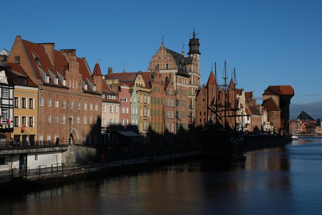 Here's the old harbour in Gdansk - flights to Gdansk, Katowice, Krakow, Poznan, Warsaw and Wroclaw in Poland are all available from Doncaster Sheffield Airport.