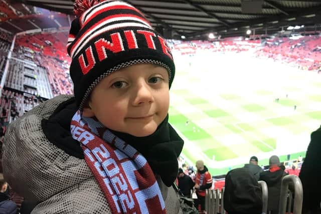 Harry Budd at Old Trafford, the theatre of dreams.