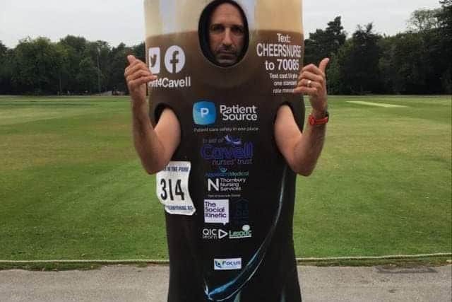 Joan will run next month's London Marathon dressed as a pint of beer.